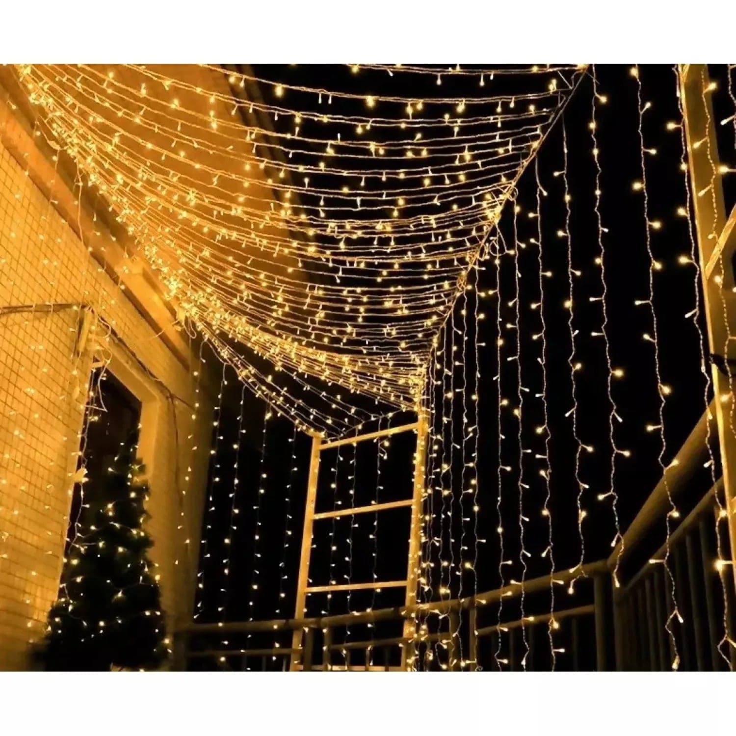 Коледни Лампички Тип Завеса, 300 LED светлини, 8 Режима На Работа, снимка 4