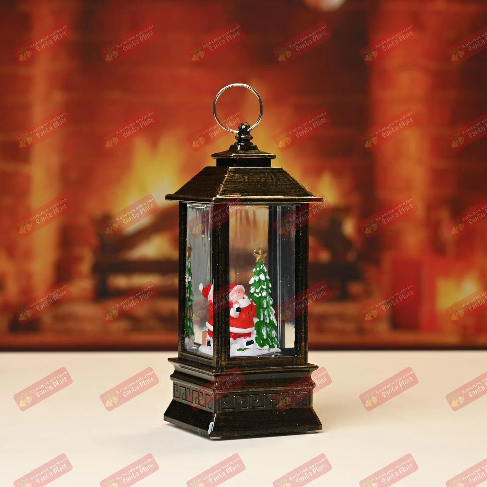 LED коледен фенер преспапие, светещ с музика, 21х8, снимка 4