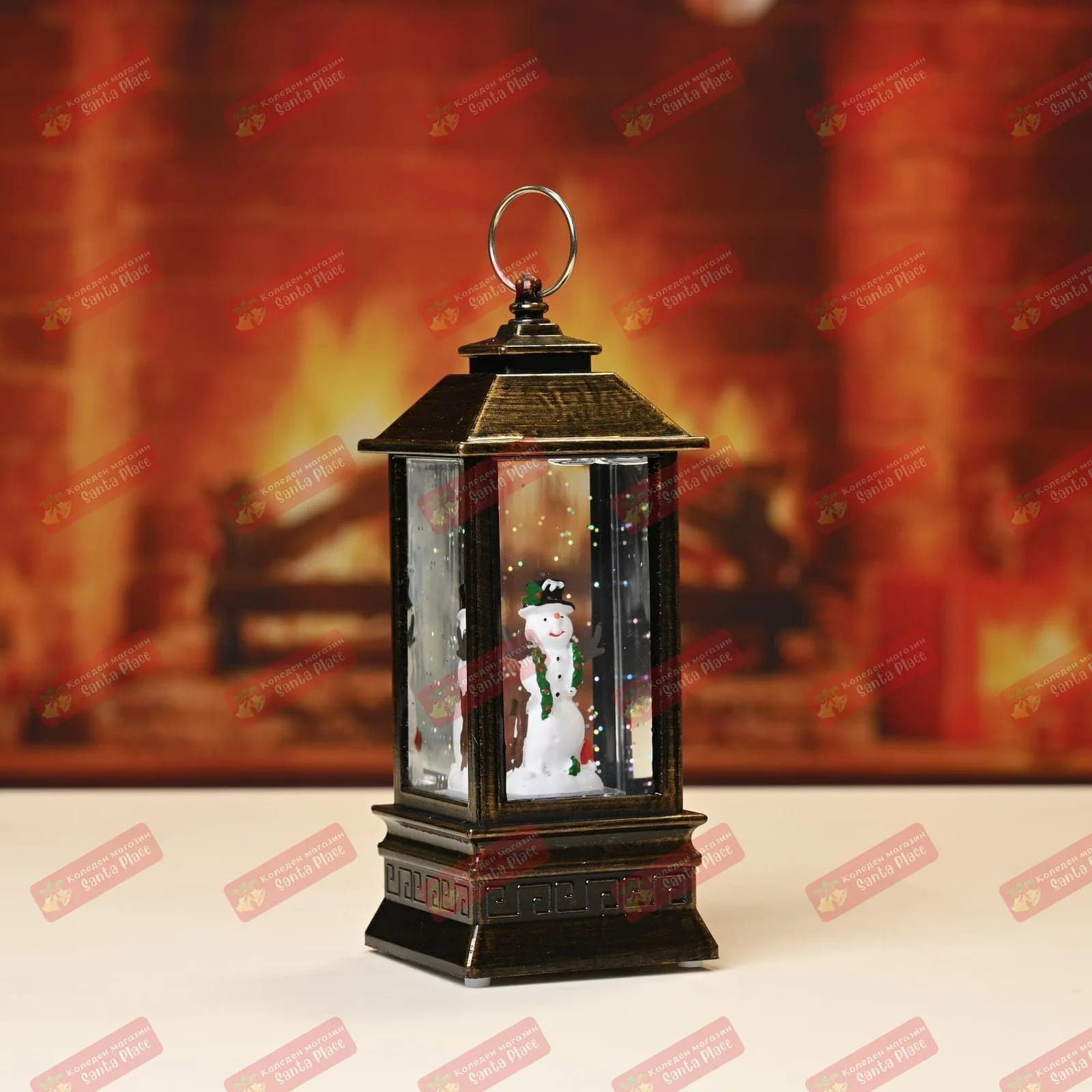 LED коледен фенер преспапие, светещ с музика, 21х8, снимка 5