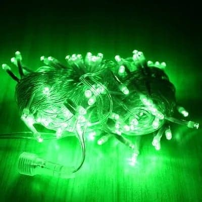 LED Коледни лампички светещи в зелен цвят