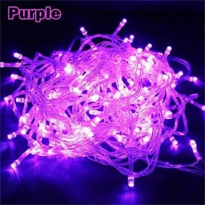 LED Коледни лампички светещи в розов цвят