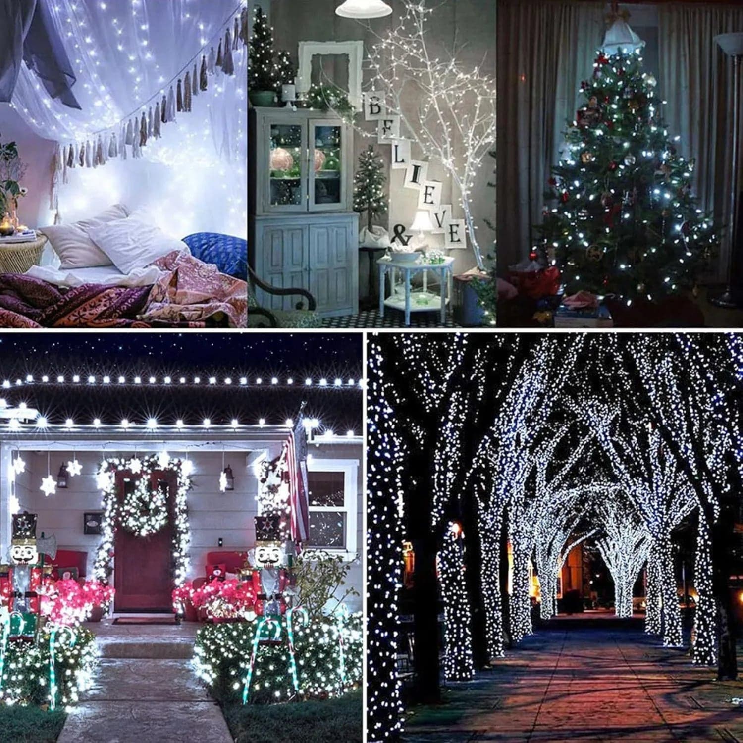 LED Кристални Коледни Лампички, 10 Метра, 100 Диода, снимка 3