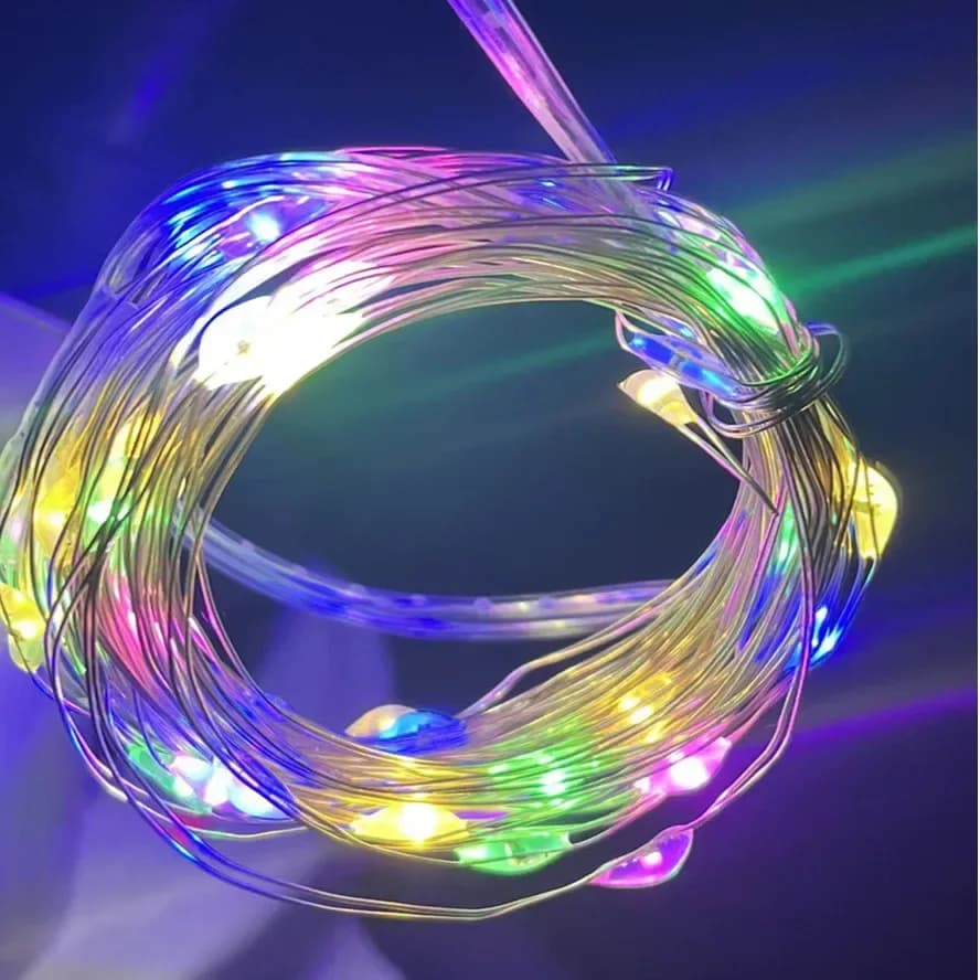LED Коледни тънки светещи гирлянди в многоцветни светлини