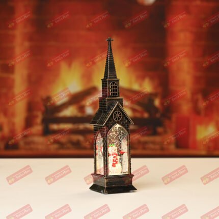 LED коледен фенер преспапие тип Църква 23х5