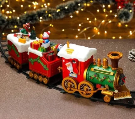 LED Комплект коледно влакче, движещо се, с празнична музика и светлини